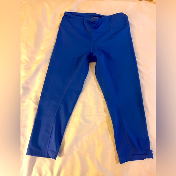Asics Pants - Asics Blue Mid-Rise Capri Leggings